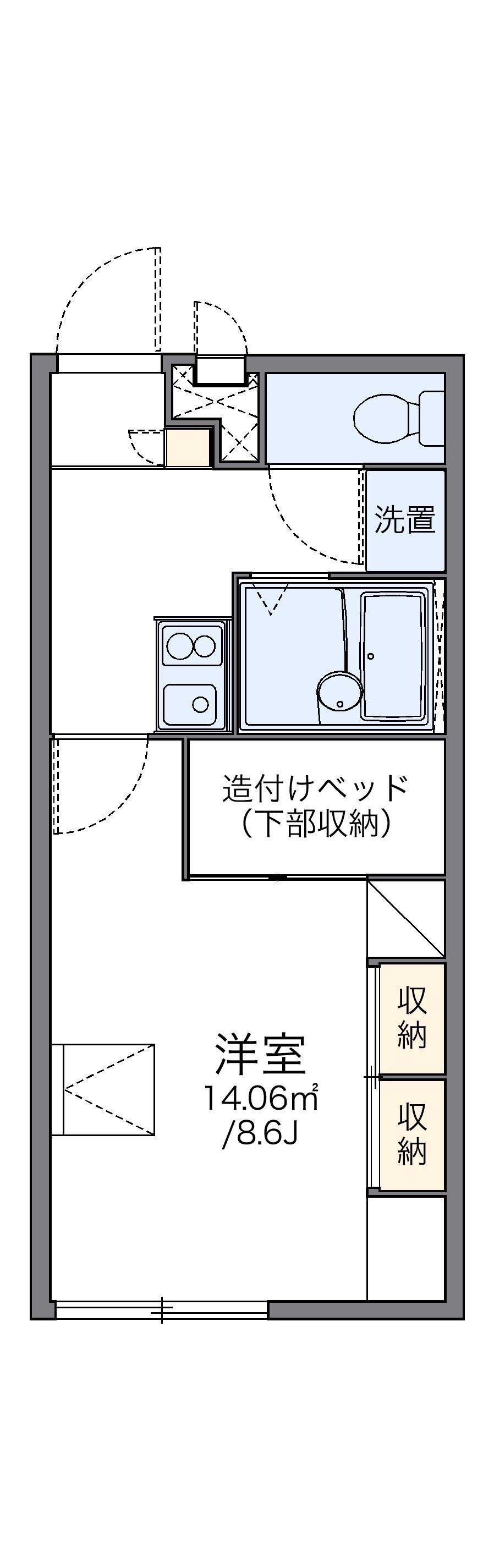 レオパレスくすの木(1K/2階)の間取り写真
