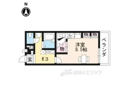 レオパレスアーバンパレスⅡ(1K/3階)の間取り写真