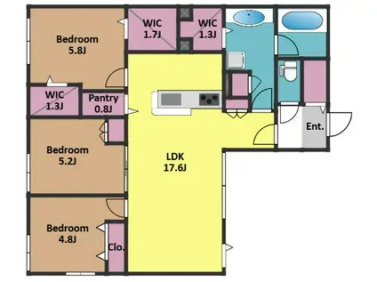 船橋2丁目メゾン(3LDK/1階)の間取り写真