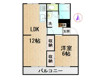 三保アパルト(1LDK/4階)の間取り写真