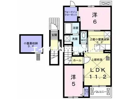 ボカージュ イースト(2LDK/2階)の間取り写真