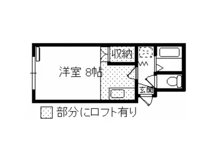 レオパレス勝田(ワンルーム/1階)の間取り写真