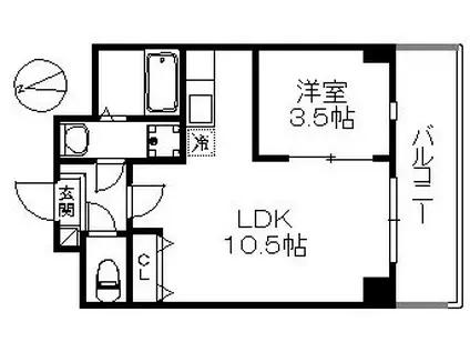 アリエス今宿I 255(1LDK/2階)の間取り写真