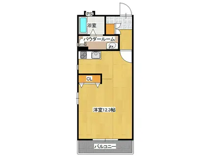 ガーデンコート(ワンルーム/2階)の間取り写真