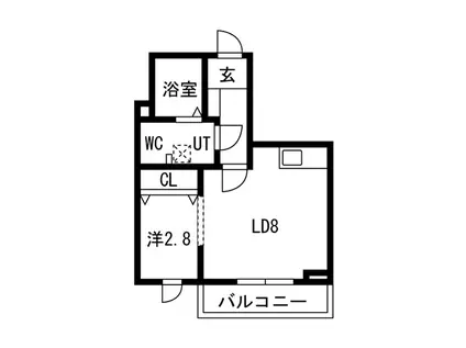 メリディアン利府加瀬弐番館(1LDK/3階)の間取り写真