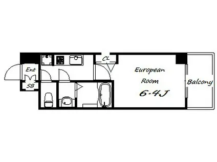 プレサンス神戸キュリオ(1K/11階)の間取り写真