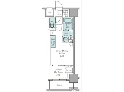クレストコート東中野(1LDK/10階)の間取り写真