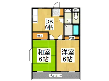 キャッスルハイツ(2DK/2階)の間取り写真