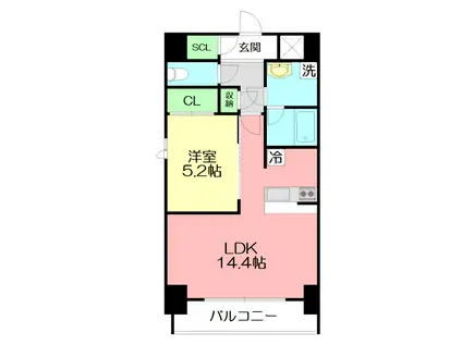 レイディアント湘南台(1LDK/10階)の間取り写真