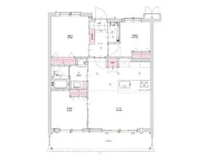 ウィングシャトー真地ヒルズ(3LDK/2階)の間取り写真