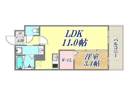 ジーメゾン垂水エスペーロ(1LDK/1階)の間取り写真