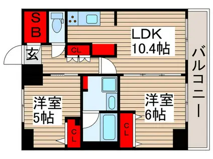 レオーネ南千住II(2LDK/11階)の間取り写真