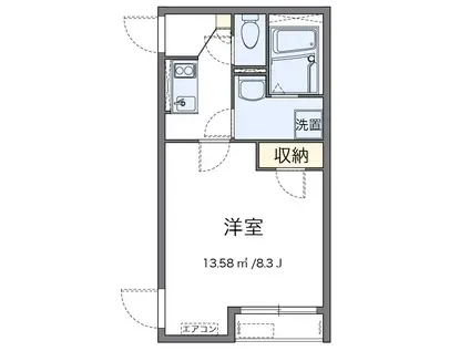 MARUMI(1K/2階)の間取り写真