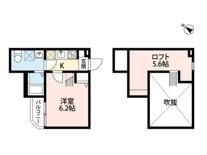 トリスティー柏(1K/2階)の間取り写真