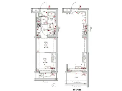 クレイシアIDZ大泉学園(2K/1階)の間取り写真