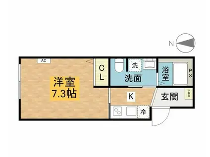 クヴェレ(1K/3階)の間取り写真