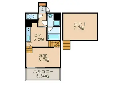 B CONCEPT(1DK/5階)の間取り写真