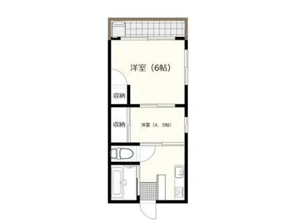 ホワイトハイツ(2K/2階)の間取り写真