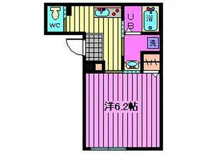 LAXIS東浦和(1K/2階)の間取り写真