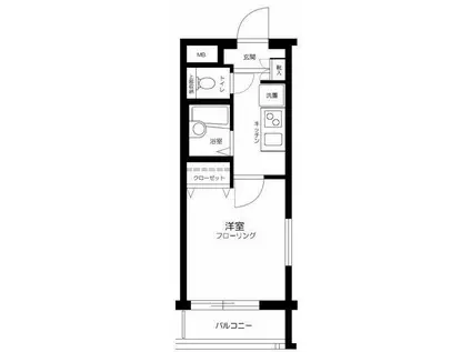 LUXS上板橋(1K/1階)の間取り写真