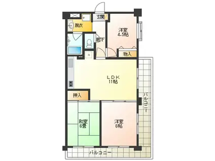 レヂオンス立川栄町(3LDK/2階)の間取り写真
