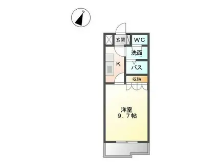 ライフステージ門前通(1K/1階)の間取り写真