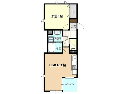 エミネンスオタイII(1LDK/2階)の間取り写真