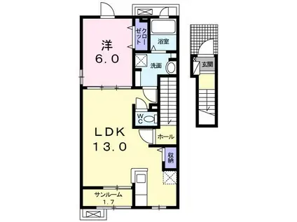 グランコートVII(1LDK/2階)の間取り写真