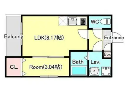 ジーメゾン我孫子(1LDK/2階)の間取り写真