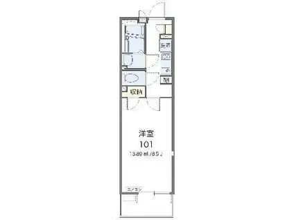 レオネクスト北鴻巣 II 55262(1K/3階)の間取り写真