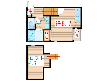 RIZEST東照宮(1K/2階)の間取り写真