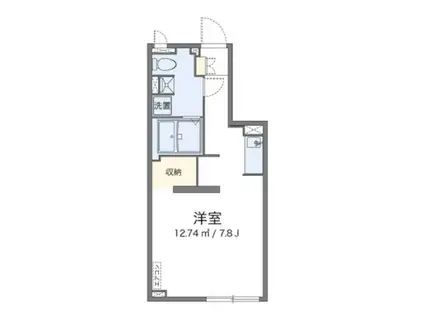 アルクAU SOLEIL(ワンルーム/1階)の間取り写真