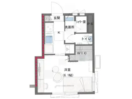 シャーメゾン・エム(1K/1階)の間取り写真