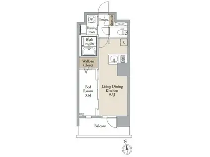 ドゥーエ仙台イーストIII(1LDK/12階)の間取り写真