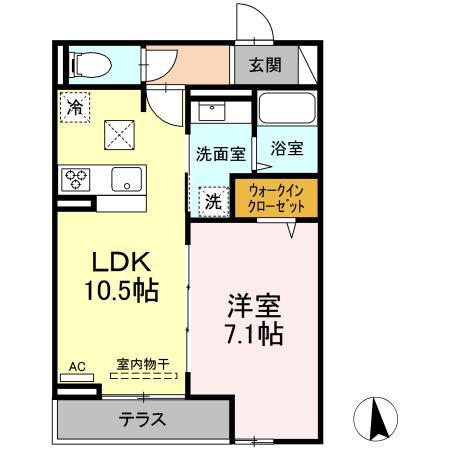 セレスティア東葛西II(1LDK/1階)の間取り写真