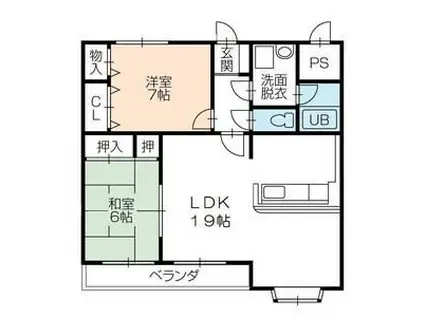 イースト8(2LDK/2階)の間取り写真