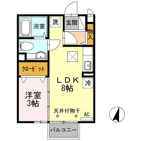 セジュールセイワ(1LDK/1階)の間取り写真