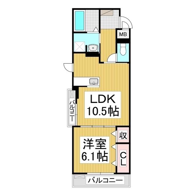 SUMIKAWA(1LDK/2階)の間取り写真