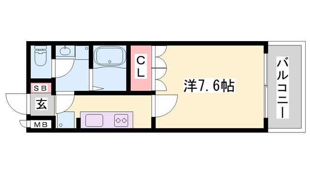 コンソルテ(1K/1階)の間取り写真