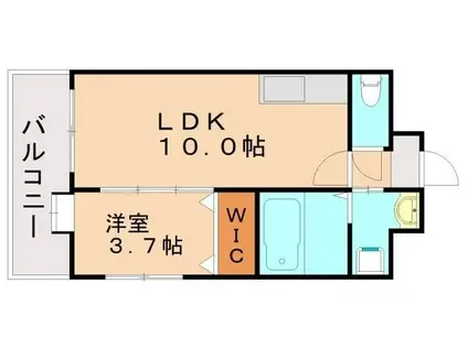 ルッシェ竹下駅前(1LDK/8階)の間取り写真
