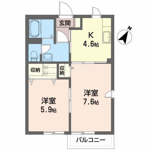 シャーメゾンアイビス(2K/1階)の間取り写真