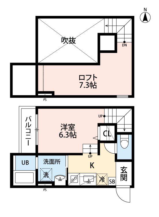 CELESTE八王寺(ワンルーム/1階)の間取り写真