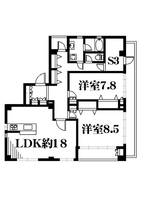 ピアセイコー(2SLDK/5階)の間取り写真