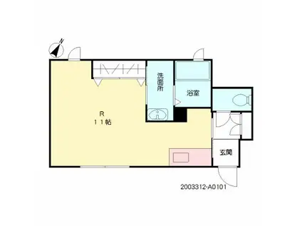 シャーメゾン花畑(ワンルーム/1階)の間取り写真