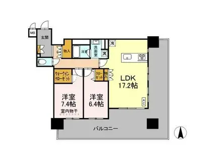 THE REJUVEPORT KISARAZU(2LDK/7階)の間取り写真