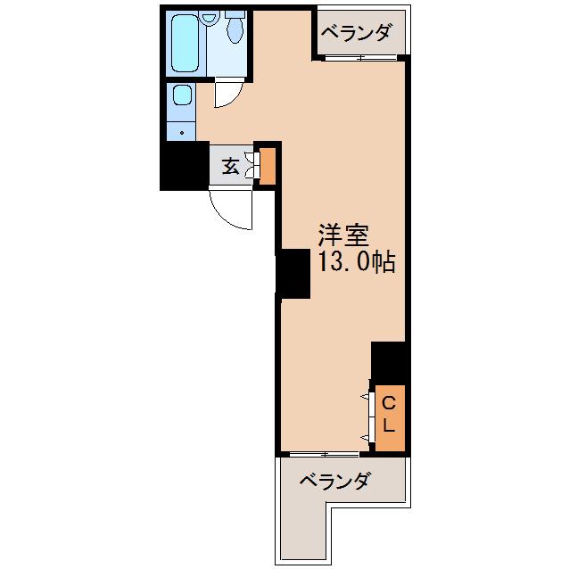 ラフィネ新栄(ワンルーム/6階)の間取り写真