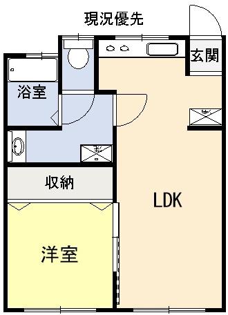 WALNUT北堀A(1LDK/2階)の間取り写真