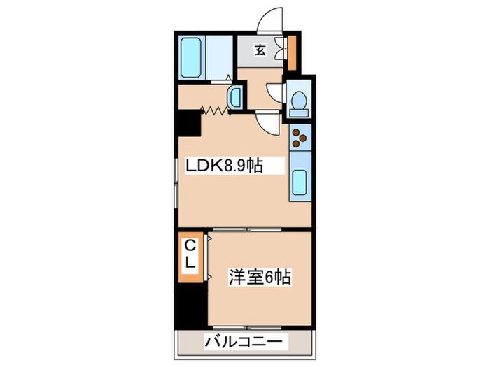 Jビル(1LDK/6階)の間取り写真
