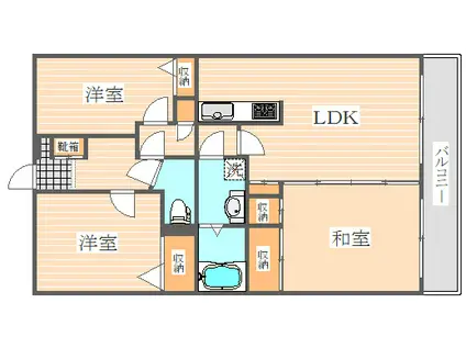 アミティエ博多駅南(3LDK/2階)の間取り写真