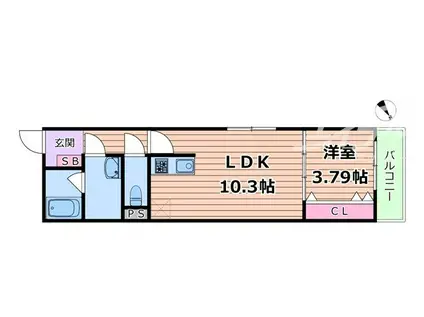 NEXRISE 日の出 ドロップショット日の出(1LDK/2階)の間取り写真
